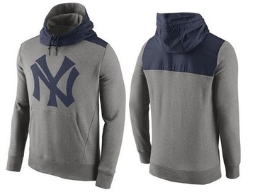 Gray Men's New York Yankees Cooperstown Collection Hybrid Pullover Hoodie