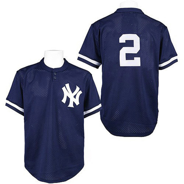 Navy Blue Authentic Derek Jeter Men's New York Yankees Practice Throwback Jersey