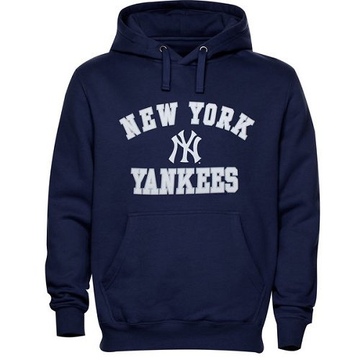 Navy Blue Men's New York Yankees Stitches Fastball Fleece Pullover Hoodie -