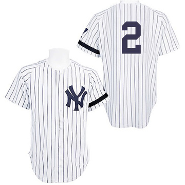 White Replica Derek Jeter Men's New York Yankees Practice Throwback Jersey